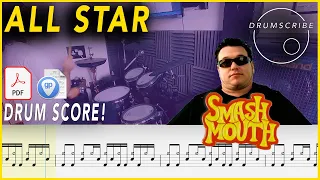 All Star - Smash Mouth | DRUM SCORE Sheet Music Play-Along | DRUMSCRIBE