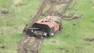 Evacuation of the Tsar Tank T-72 from the battlefield in Ukraine