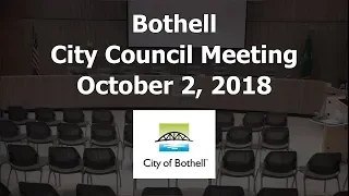 October 2, 2018 Bothell City Council Meeting