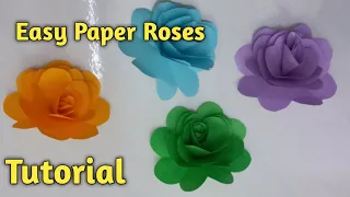 DIY  - How to Make Realistic Easy Paper Roses - BMC Crafts