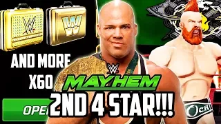 WWE MAYHEM NEW 4 STAR SUPERSTAR LOOT OPENING! 60+ LOOTCASES!!!