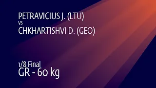 1/8 GR - 60 kg: J. PETRAVICIUS (LTU) v. D. CHKHARTISHVI (GEO)