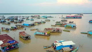Chong Khneas Floating Village - Tonle Sap - Cambodia by Drone