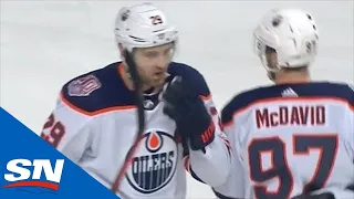 Connor McDavid Lures In Islanders Then Feeds Leon Draisaitl For Goal