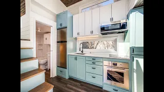 32' Homesteader Deluxe Tiny Home on Wheels w/ a built-in Dog Kennel & out of the way Kitty Bathroom!