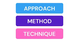 Approach - Method - Technique | EXPLAINED