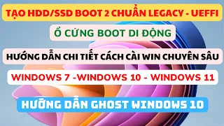 Cách Tạo HDD/SSD Boot Chuẩn Nhất - Cả 2 chuẩn UEFI và LEGACY, Cài Win10, Ghost Win10, Win 11, Win 7