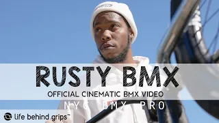 NEW RUSTY BMX NYC BMX STREET RIDER PRO | Official Cinematic BMX Video | LIFE BEHIND GRIPS