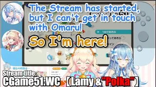 【hololive】Omaru Polka was drooling and sleeping while Nene was helping Lamy.【translation, Eng Sub】