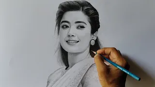 Actress Rashmika Mandanna Pencil Drawing Video | Live Art Chennai