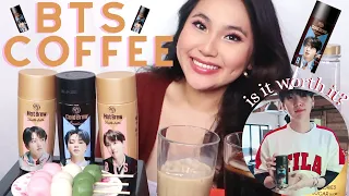 TRYING BTS COFFEE ... ☕️ 🍡is it worth it?! | BTS COLD BREW TASTE TEST | ShilaBui