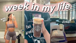 week-ish in my life in houston, TX: trying fall starbucks drinks, stress, workouts