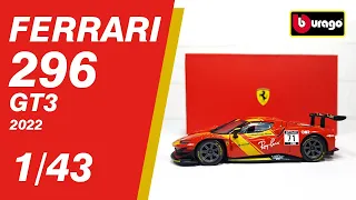 FERRARI 296 GT3 2022 SIGNATURE SERIES ESCALA 1:43 BBURAGO│4K UHD