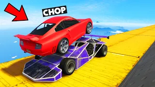 GTA 5 MEGA RAMP FACE TO FACE CHALLENGE CHOP TRYING TO FINISH FIRST