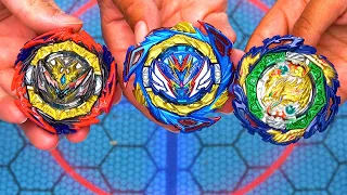 SAVIOR VALKYRIE vs DEVIL BELIAL vs VANISH FAFNIR | Beyblade Burst Triple Battle