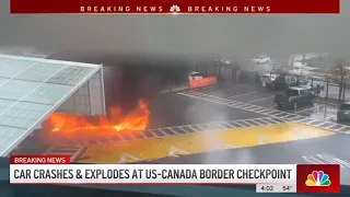 Car crashes and explodes at the U.S.-Canada border in Niagara Falls | NBC New York