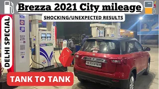 Brezza 2021 city petrol mileage || Maruti suzuki vitara brezza vxi ||  Tank to tank test