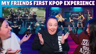 My friends FIRST REACTION to KPOP: K/DA, (G)I-DLE, Dreamcatcher, TWICE, & ITZY MVs