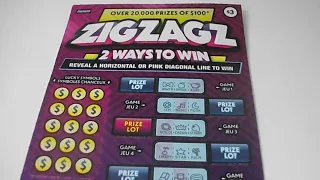 2024-04-01 Ontario Lottery OLG Instant Scratch Ticket #2416 $3 Zigzagz  #001  - ASMR
