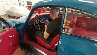 1963 Oslo Blue / Red Porsche 356 cold starting procedure.