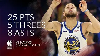 Stephen Curry 25 pts 5 threes 8 asts vs Hawks 23/24 season