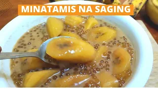 Minatamis na Saging with Gata and Sago || Sweetened Banana with Coconut cream and Tapioca Pearls