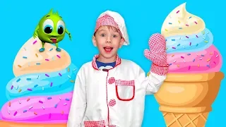 Рома и Хелпик весело играют в магазин  с мороженым Видео для детей kids children