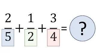 Adding three fractions with different denominators step by step