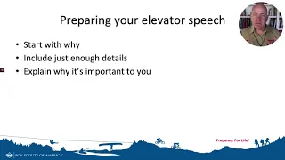 The Eagle Scout Project Elevator Speech