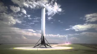 Возвращение ракеты Falcon Heavy - классная анимация