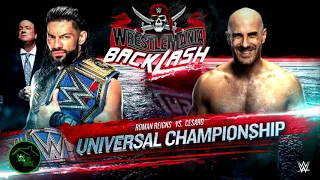 WWE Wrestlemania Backlash 2021 Roman Reigns vs Cesaro Official Match Card HD