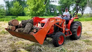 Firewood Splitting with Our NEW Tractor Mods!