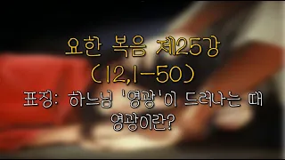 요한 복음/ 제25강/ 12,1-50/ 표징은 하느님의 영광이 드러나는 때. 그러면 '영광'의 의미란?/ 전삼용 요셉 신부