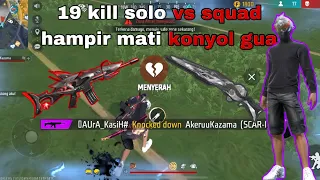 SOLO VS SQUAD l HAMPIR GAGAL KONTEN l FREE FIRE INDONESIA