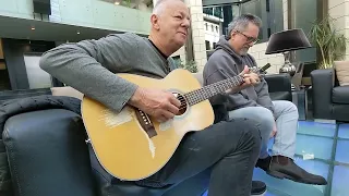 April 12, 2023 Hanging with Tommy Emmanuel for a while this morning in Iceland. "Scarlett's world"