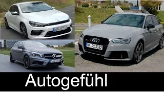 Best Performance Hatch comparison test Audi RS3 vs Mercedes A45AMG vs VW Volkswagen Scirocco R