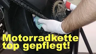 Motorrad Kette effektiv reinigen und fetten - in 5 Minuten