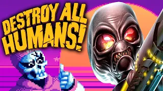 I can't possibly probe ALL these people! - Destroy All Humans 2 (PS2)