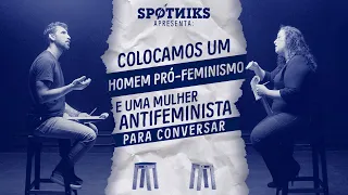 Colocamos uma MULHER ANTIFEMINISTA e um HOMEM PRÓ-FEMINISMO para conversar (sem que eles soubessem)