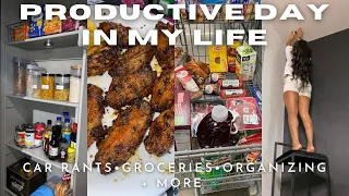 Productive Day Vlog| Organizing pantry New walking pad ft SupeRun+ Drive w/ me+ Grocery Shopping💕