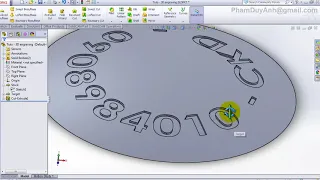 CKD learn - SolidWorks SolidCAM tutorial 3D text engraving on sphere surface