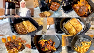 تجربتي مع القلاية الهوائية👌🏻تحضير جميع الوجبات ليوم كامل💪🏻نتيجة غير متوقعة😍Air fryer🌟