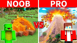 NOOB vs PRO: SECRET VOLCANO HOUSE BUILD CHALLENGE in Minecraft JJ and Mikey