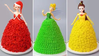 DISNEY PRINCESS  👑 Awesome Birthday Cake Ideas 🌹 Tsunami Cake | Satisfying Cake #9