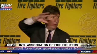 WOW  Tucker Carlson GOES IN on DC Politicians, Says They Hate Trump @ IAFF Fire Fighters Conference