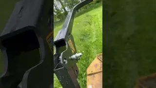 Little John Deere 1025r running 5 foot brush hog - Too Easy!