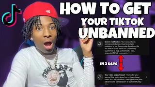 HOW TO GET UNBANNED ON TIKTOK FAST IN *2022 | MUST WATCH