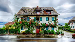 Walking in the rain in Rapperswil, the city of roses 🌹 Switzerland 4K