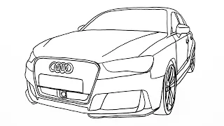 How to draw a car Audi step by step - Adım adım Audi araba nasıl çizilir