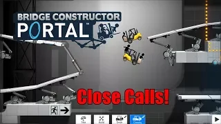 Bridge Constructor - Levels 1,2,3,4,5,6,7,8,9 - Close Calls and High Jumps!